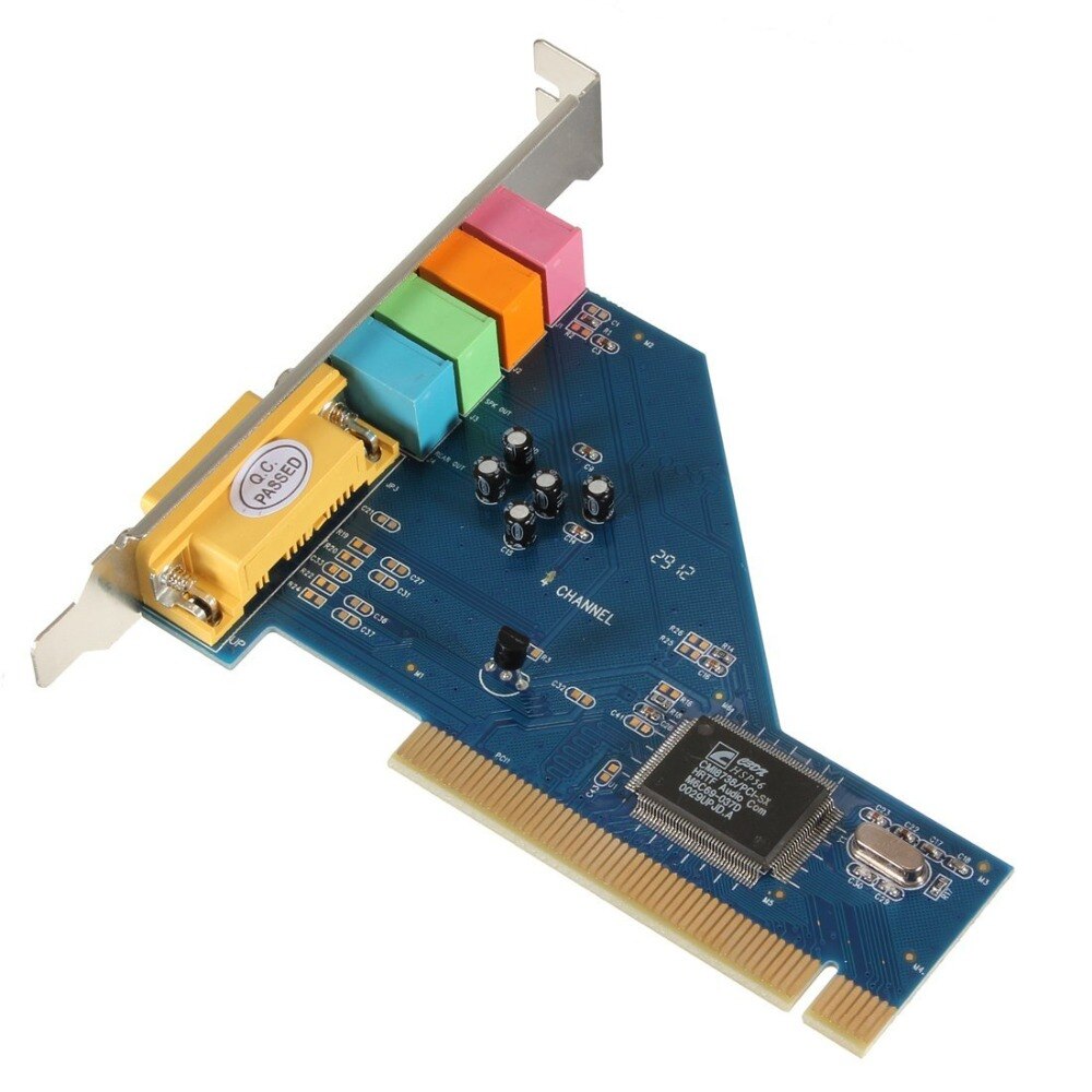 4 Kanaals 8738 Chip 3D Audio Stereo PCI Geluidskaart Win7 64 Bit voor PC
