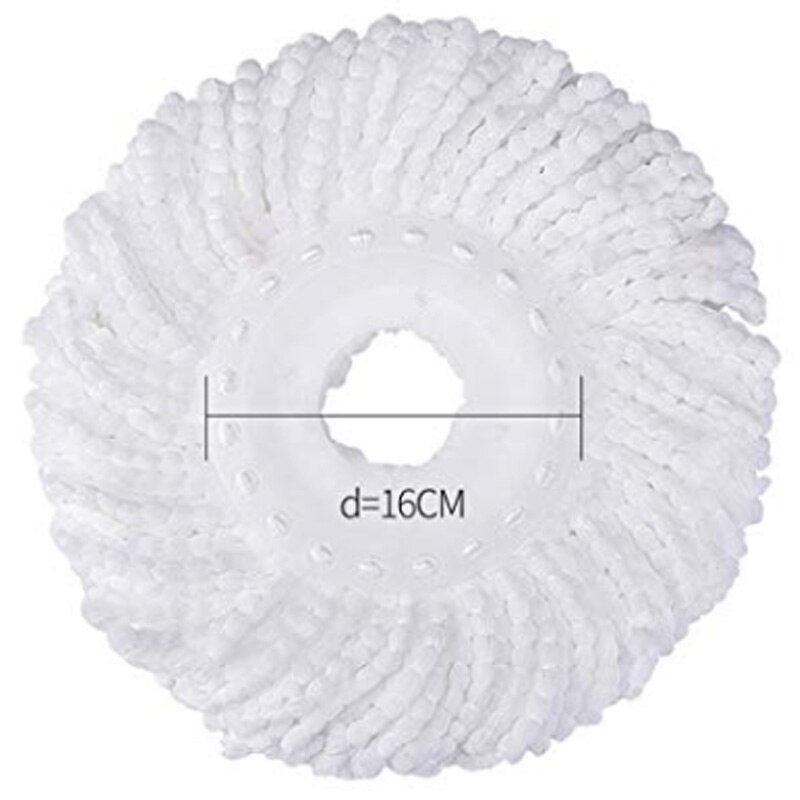 3 têtes de rechange pour serpillière magique, pour rotation à 360 °, rondes, taille Standard, blanc