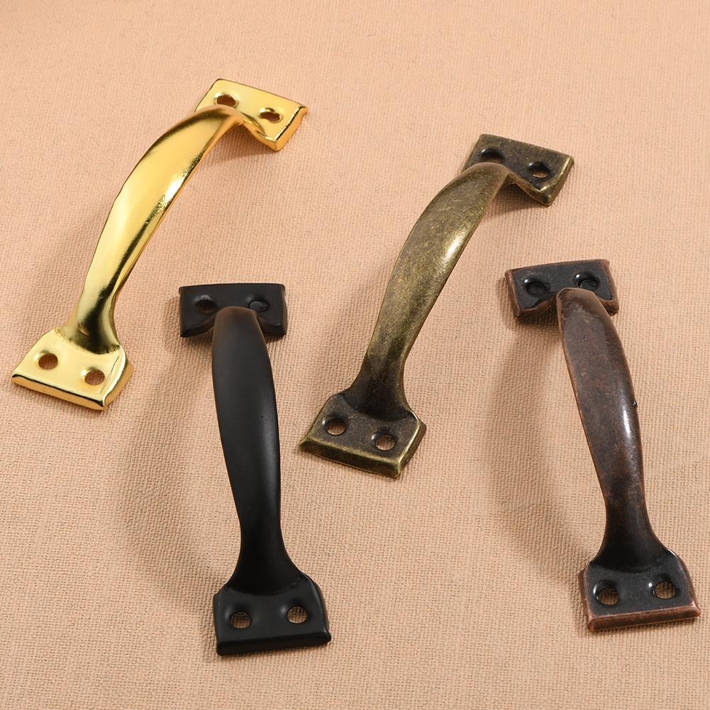 2pcs Hardware Pull Garage Gate Door Handle Black Cast Iron Furniture Hardware Home Shed Garage For Sliding Barn Door Pull