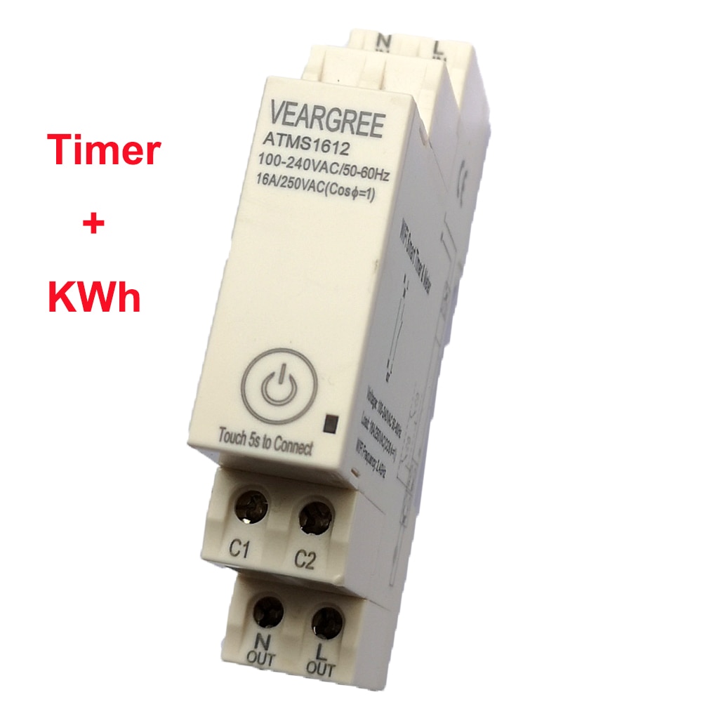 ATMS1612 16A 250VAC Wifi Smart Tijd & Elektriciteit Meter Tuya App Timer