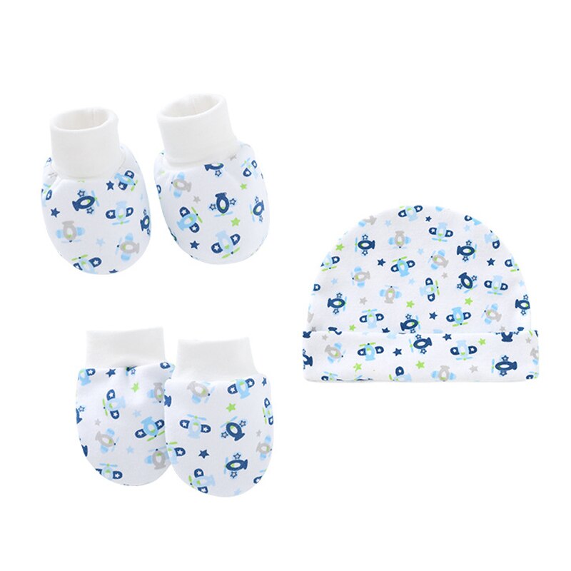 unisex 100% Baumwolle Baby Kappe, Bootie, und Baby Fäustlinge-Baby wesentliche für Neugeborenen-Baby Mädchen Zeug-Baby Junge Zubehör-B: Himmel Blau