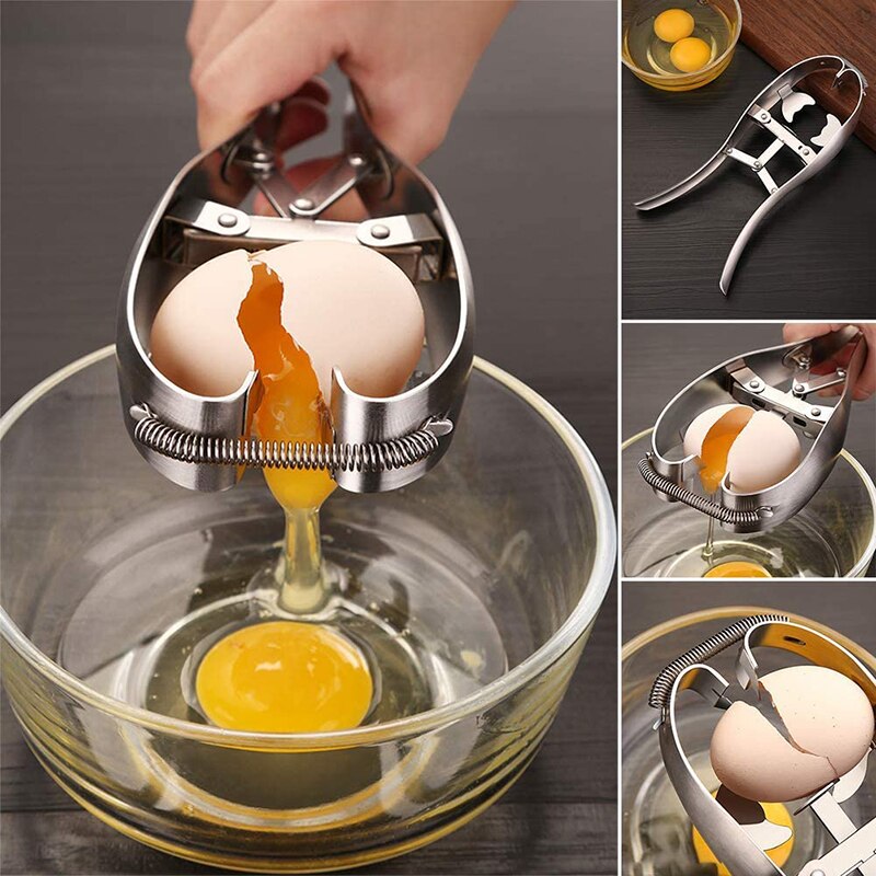 Portable Egg Shell Breaker Stainless Steel Multifunction Egg Cutter Kitchen Accessories Egg Stripper Gadget