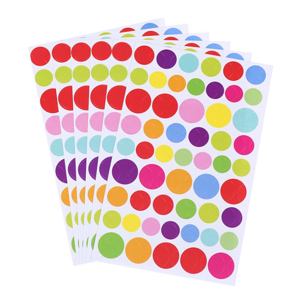 6 Sheets Lovely Stickers For Journaling Star Love Round Shape Stickers Labels for School Children Craft Album Scrapbook Sticker