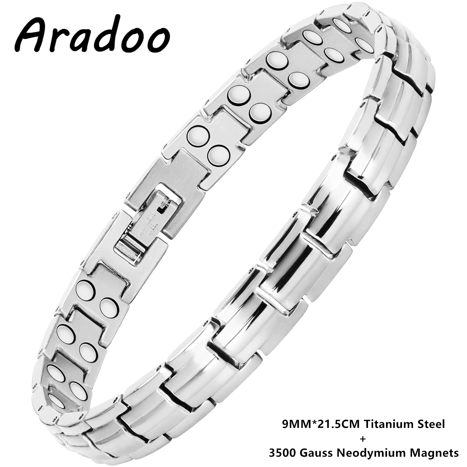 ARADOO Preumium Zuiver Koper Armband voor Mannen Vrouwen Dubbele Rij Magnetische Therapie Polsband Sieraden: Reddish Brown