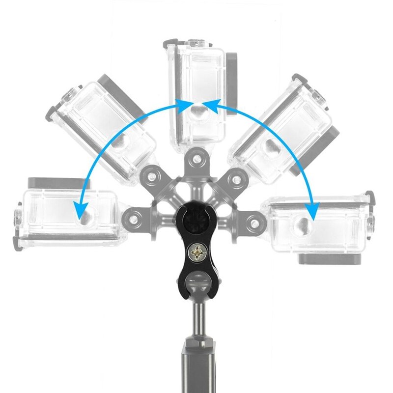 Puluz PU257 Dual Bal Klem Open Gat Duiken Camera Beugel Cnc Aluminium Lente Zaklamp Klem Voor Duiken Onderwater Photograp