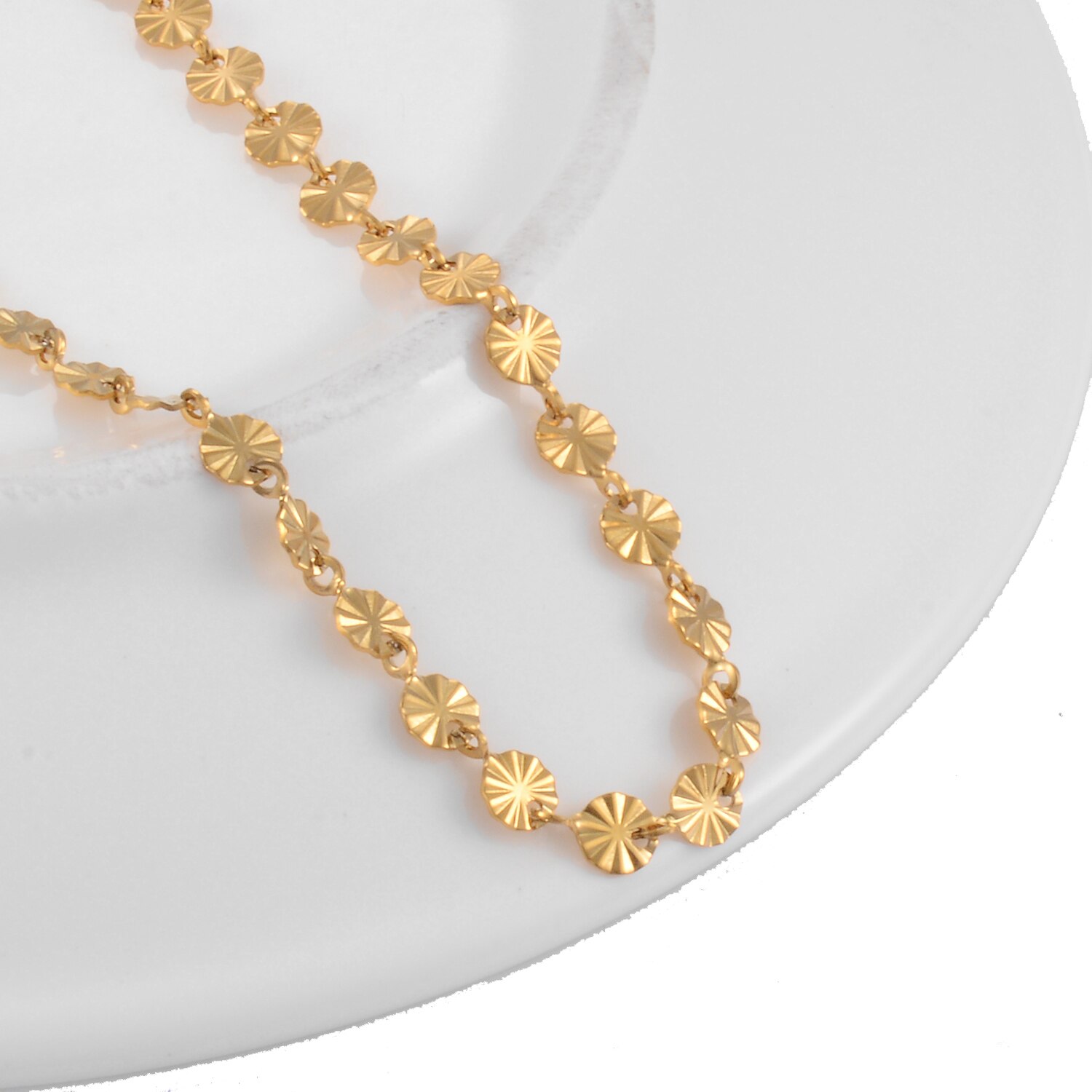 Stainless Steel Necklace Handmade Chain Round Gold Chain Ladies Jewelry