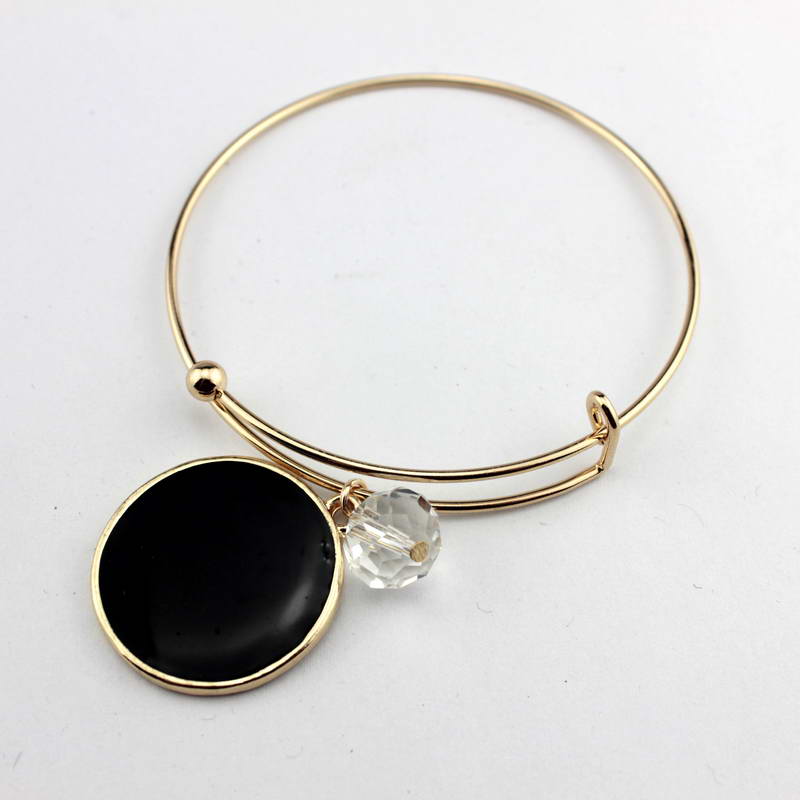 ZWPON Monogramm Charme Emaille Flache Disc Armband Einstellbar Blank Nur Armbänder für Frauen Schmuck