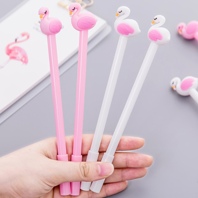 1 pièces stylo flamant rose cygne Gel stylo Signature Escolar Papelaria école fournitures de bureau promotionnel