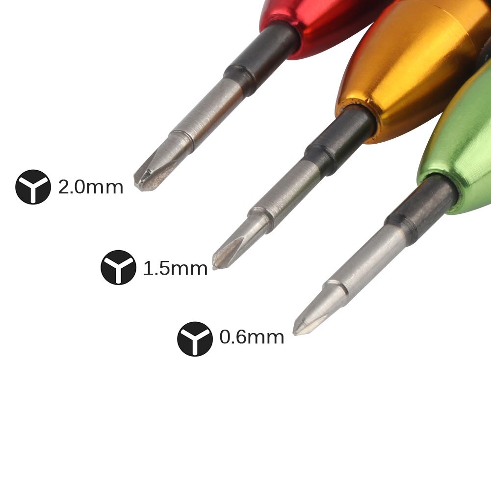 Triwing destornillador de punta en Y para reparación de reloj inteligente, 0,6mm, 1,5mm, 2,0mm, para Nintendo Switch, JoyCon, iPhone 7, 8 Plus, Samsung Gear S3