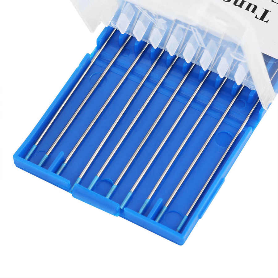 10Stck WL20 1/1.6/2,4mm Lanthan Wolfram Elektrode Stangen Blau Kopf Edelstahl Aluminium Legierung Metall Perücke-schweißen Elektroden
