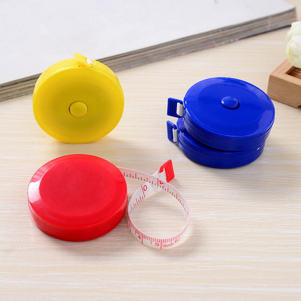 Cinta métrica portátil retráctil de 150cm/60 ", regla de altura para niños, etiqueta de máquina de coser, rollo de cinta, Color aleatorio