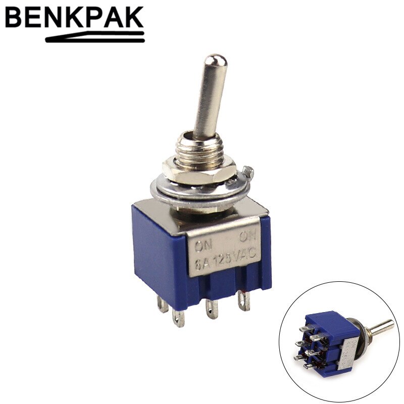 Miniature Toggle Switch Single Pole Double Throw ON-OFF-ON /ON-ON 6mm Mounting MTS-102 103 202 203
