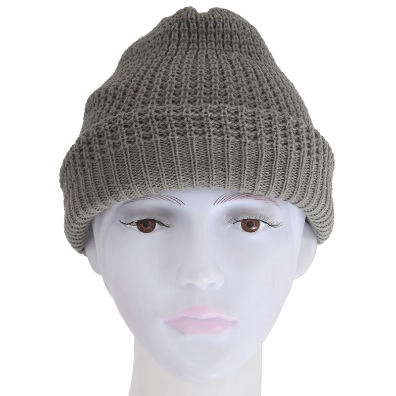 Heren slouchy lange muts gebreide muts voor zomer winter oversized grijs