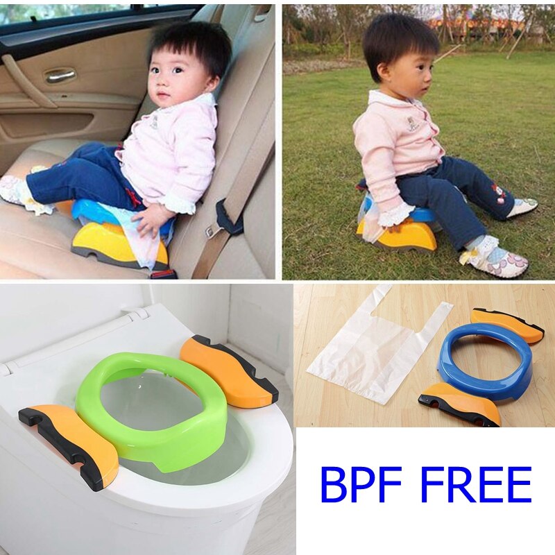 Baby Reizen Potje met Gratis 10pcs Urine zakken Draagbare Opvouwbare Wc Training Seat voor Kinderen Kids Mini Auto Camping WC Trainer