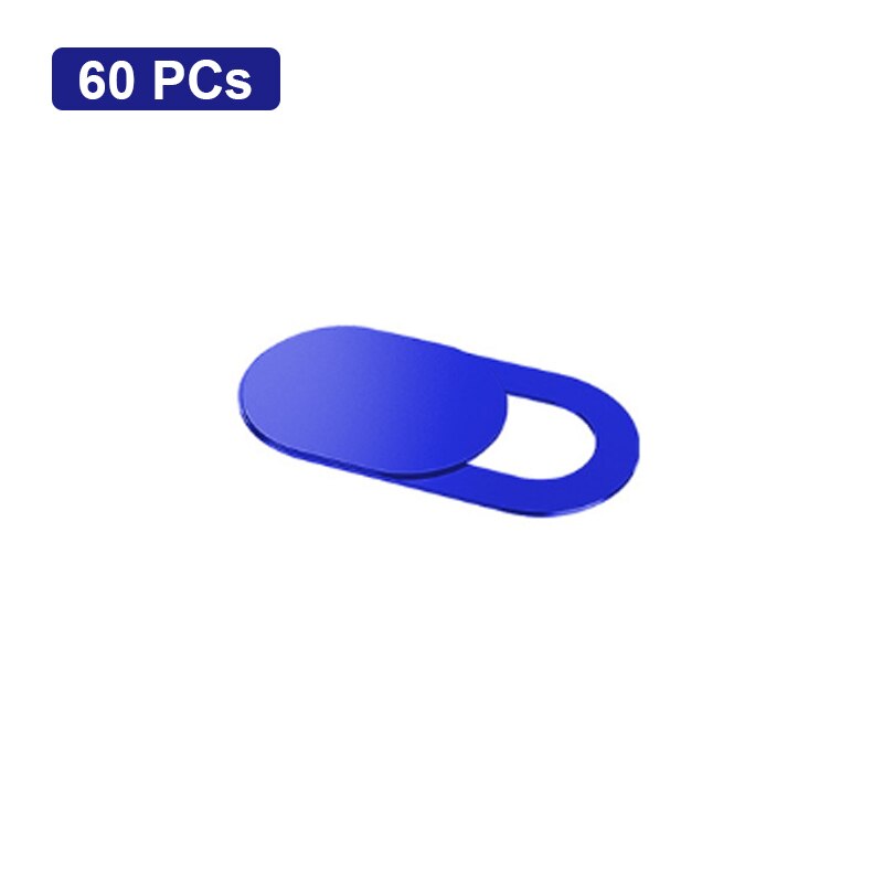 60PCs Webcam Coperchio Otturatore Slider Universale Per Il Iphone Smartphone Ipad Del Computer Portatile Tablet PC Macchina Fotografica Privacy Sticker Dropshipping: Blue-Plastic-Oval