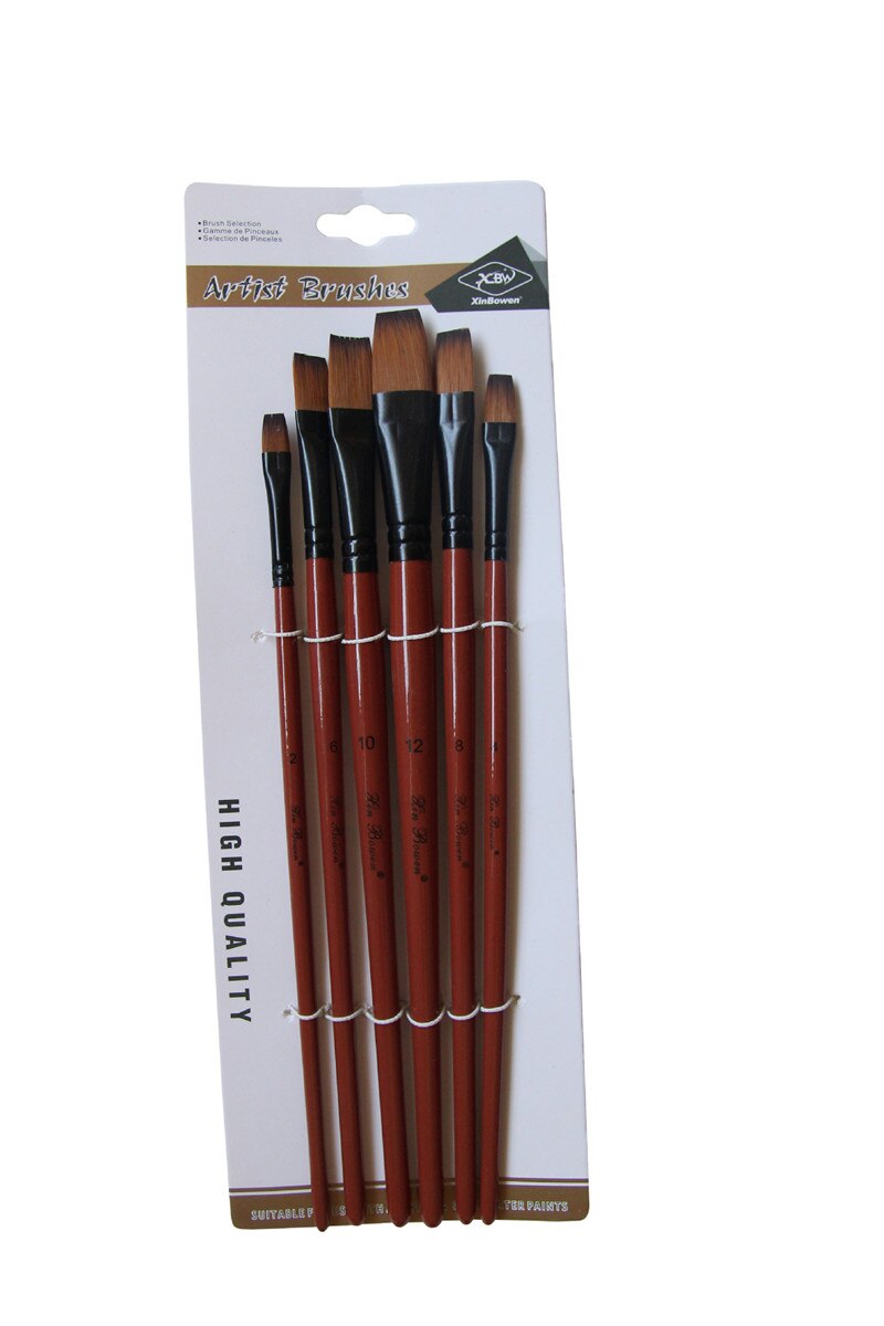 Modelo de arte para pintar, pelo de nailon acrílico, óleo, acuarela, dibujo, suministros de arte, conjunto de pinceles para artistas, 6 uds.: Level peak