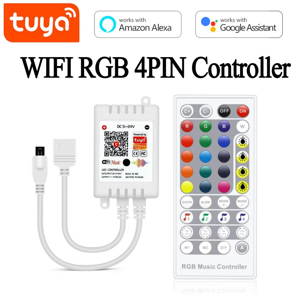 Tuya Smart Leven Wifi Smart Lamp Voice Control Voor Alexa Google Home Led Strip Rgb Led Lamp Muziek Bluetooth Smart home Controller: Bluetooth RGB 4PIN