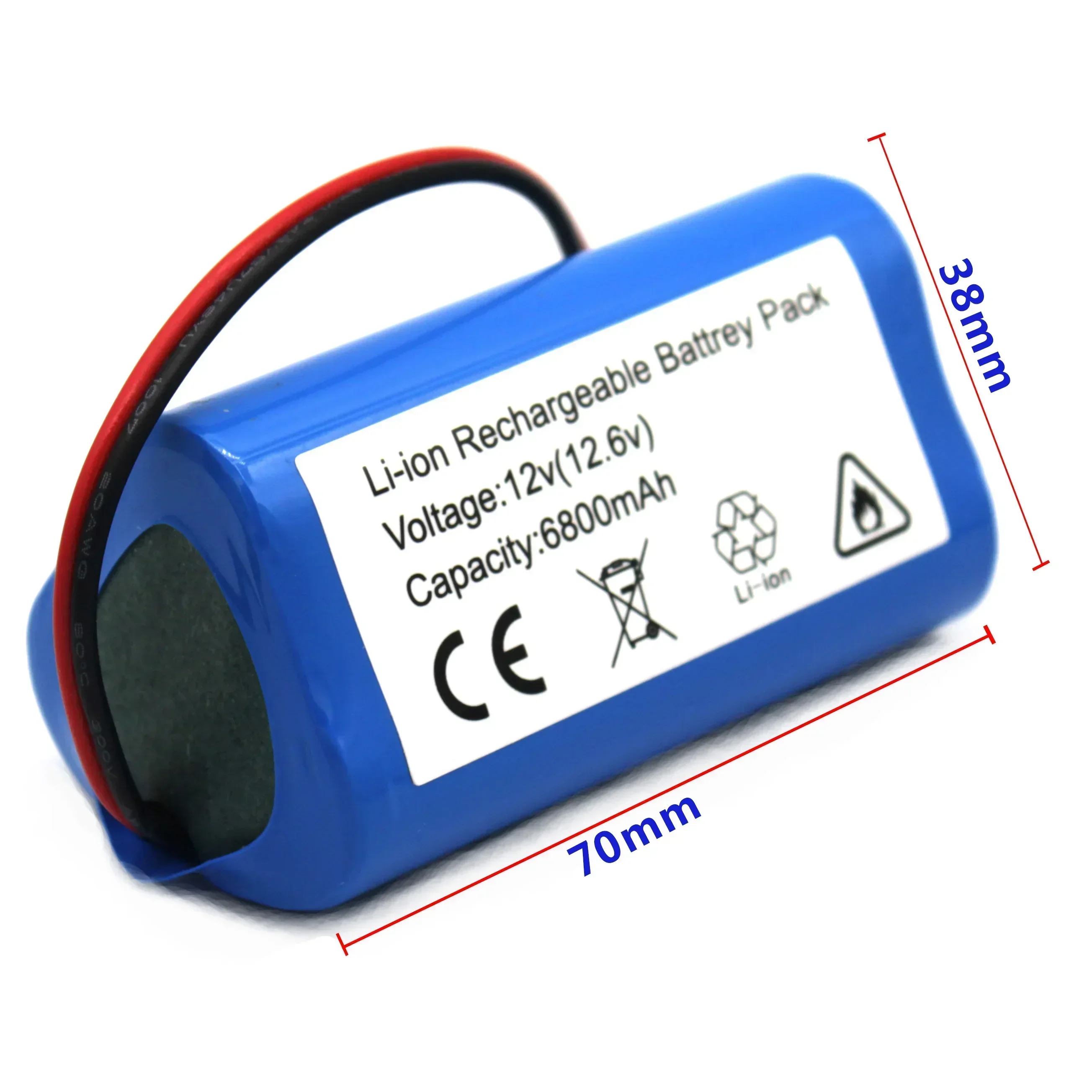 .12V.18650 Paquete de batería de litio de.3S1P.6800mAh construido