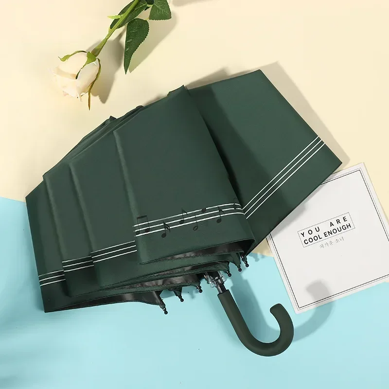 J-formet håndtakslomme mini-paraply anti-uv paraguas solparaply regn vindtett 3 sammenleggbare bærbare paraplyer for kvinner og barn: Gul