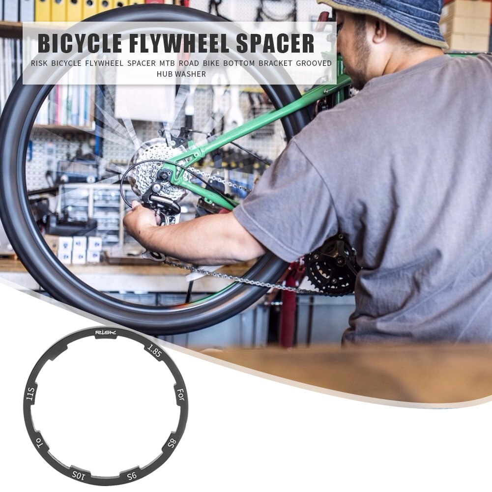 Aluminum Alloy Bicycle Flywheel Spacer MTB Road Bike Bottom Bracket Grooved Hub Washer Bracket Cassette Gasket Accessory