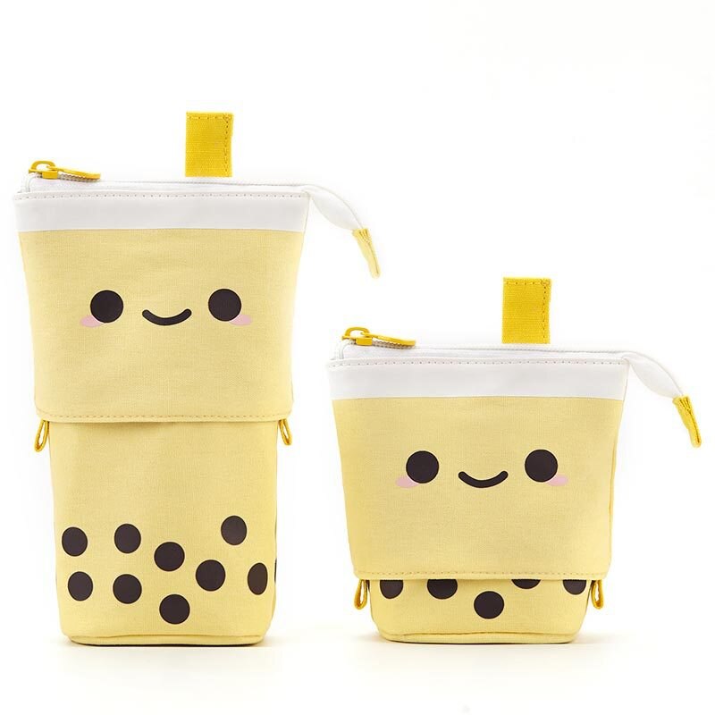 Estuche retráctil para lápices, bolsa de almacenamiento de papelería escolar, estuche Kawaii de punta ondulada, bonito portalápices, para niños, bolsas para bolígrafos: D2