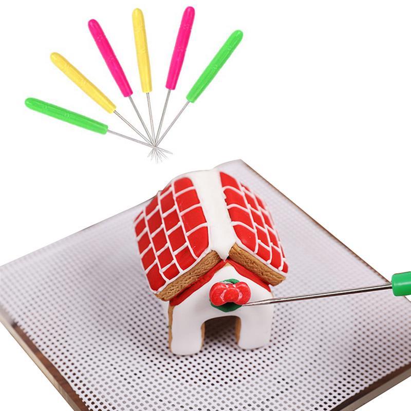 Plaque à gâteau en métal, plateau tournant, support à gâteau rond antidérapant, décoration rotative avec 6 aiguilles de traçage, outils de cuisson à faire soi-même: Default Title