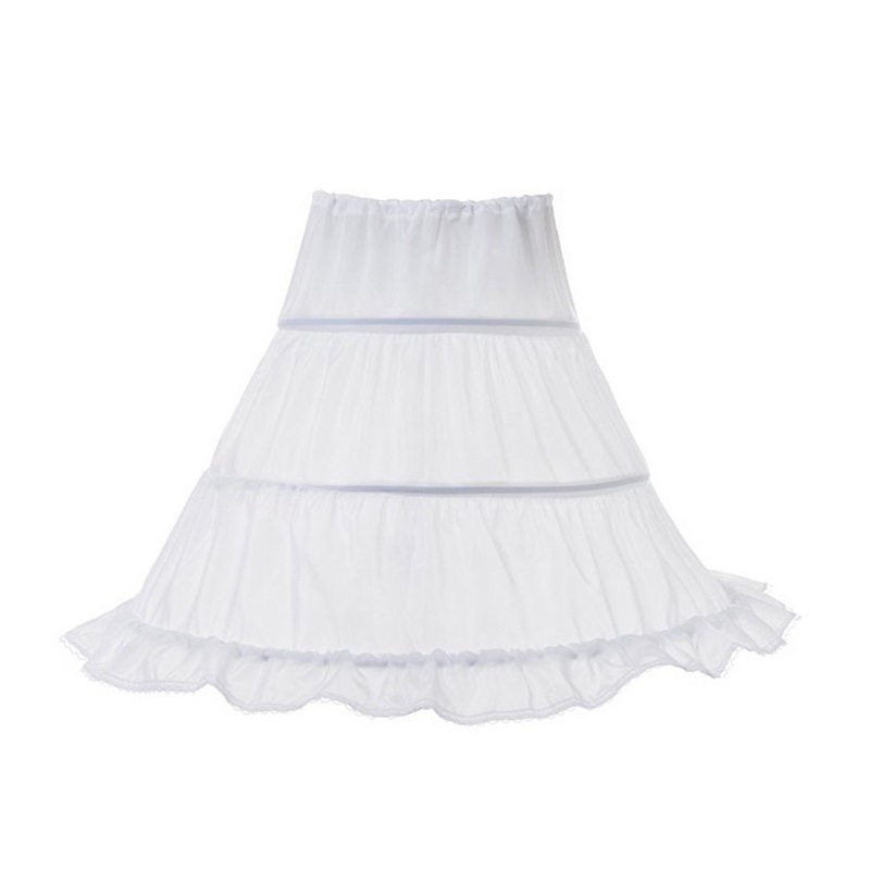 MUABABY Girls Petticoat Kids 2-3 hoops Flower Half Slip Girl Crinoline Underskirt for Princess Costume Evening Wedding Dresses: 3 Hoops 45cm Length