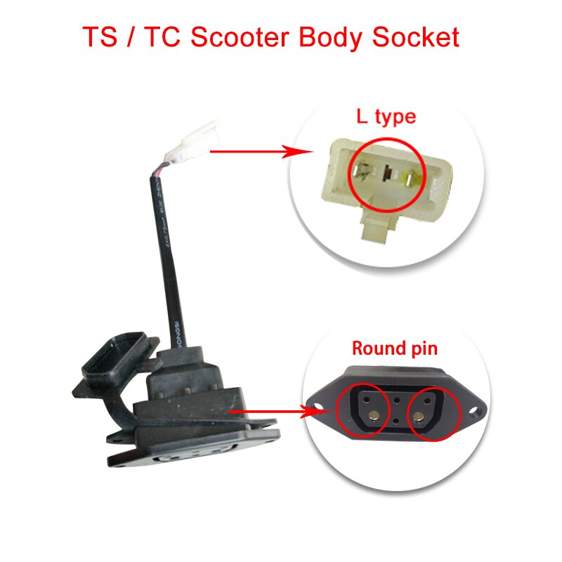 Chargeur et boîtier de charge pour Super SOCO TC MAX TS, accessoires d&#39;origine, prise de batterie et câble: Body Socket Round L