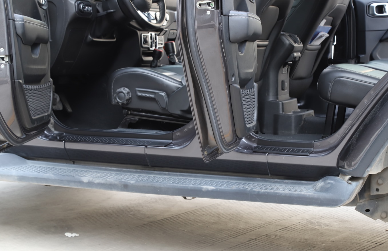 for Jeep Wrangler JL Gladiator JT Welcome Pedal Cover Door Enter Guard Sill Scuff Plate ABS Black Car Accessories