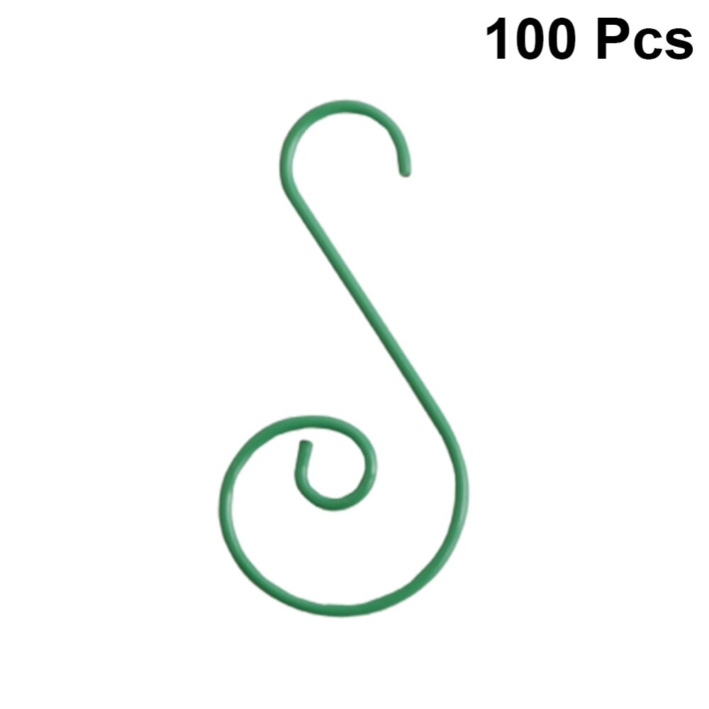 100 Pcs Christmas Wreath Hooks Silver Multifunctional Shaped Steel Hangers for Decoration Christmas Tree: Green