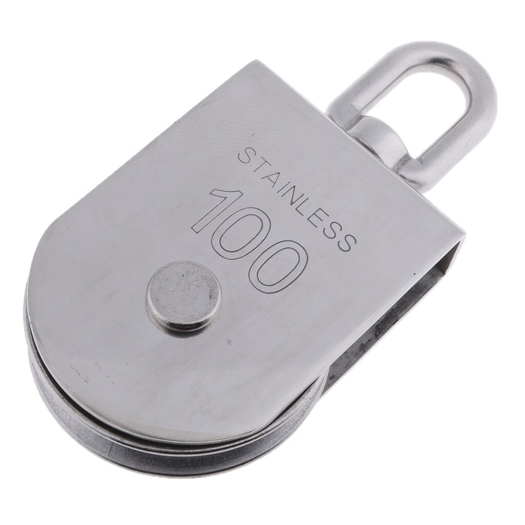 100mm 304 Stainless Steel Single Wheel Swivel Lifting Rope Pulley Block