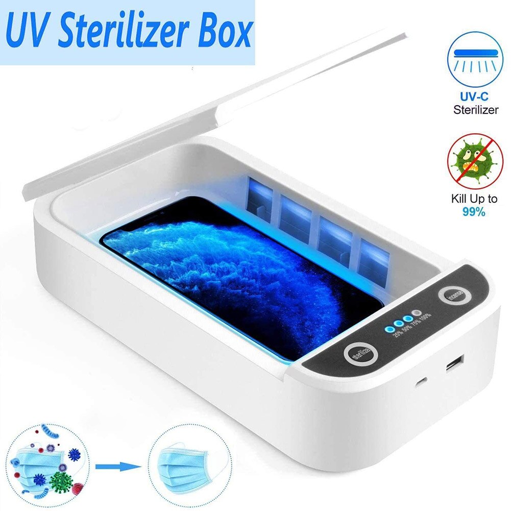 Portable UV Sterilizer Box UV Disinfection Box Makeup Brush Manicure Mask Ultraviolet Cleaning Germicidal Sterilization Case