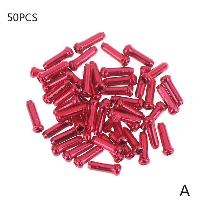 50pcs Aluminum Alloy Brake Wire End Cap Cable Parts Accessories Parts Cap Cables Brake Shift Bicycle Cover Bike Core Gear L W3U6: Red