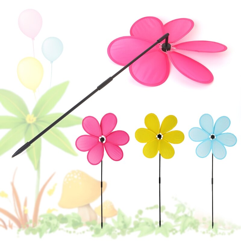 Hbb vindmølle legetøj farverige udendørs dekoration børn blomst vind spinner
