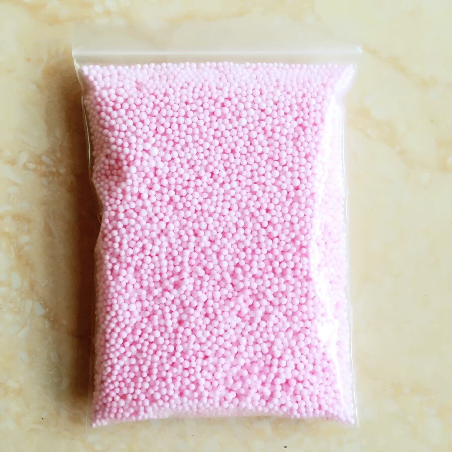 2-3.5mm 16000 stk diy slime bolde ikke blødende farve skumperler slim leverer fyldstof til akvarium dekoration legetøj: Lyserød 14g 2-3.5mm l