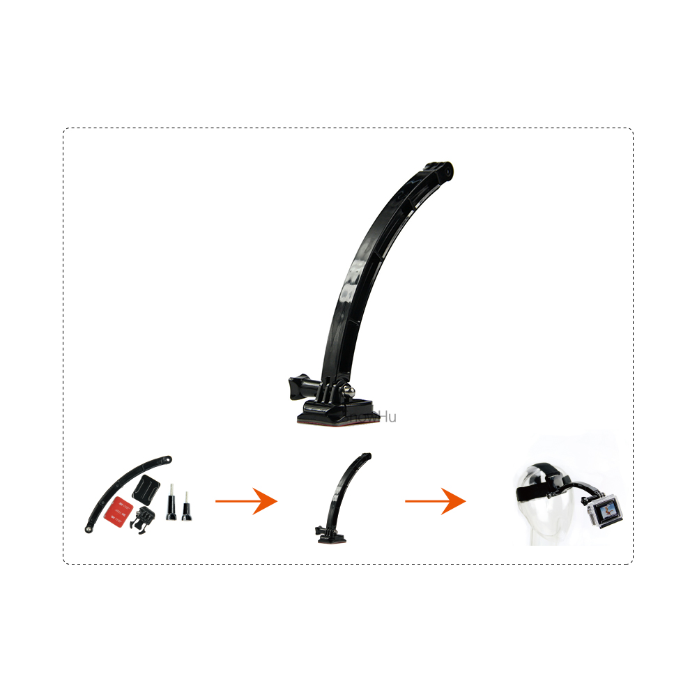 SnowHu for Gopro accessories Helmet Front Shooting Arm+Mounts+Screws+Adhesive Pads Stands for GoPro Hero 9 8 7 6 5 4 xiaoYI GP79