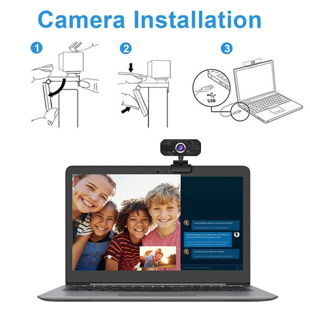 Webcam 1080p 60 fps web cam 4k web kamera med mikrofonkameraer web til pc usb kamera webcam fuld  hd 1080p webcam 4k