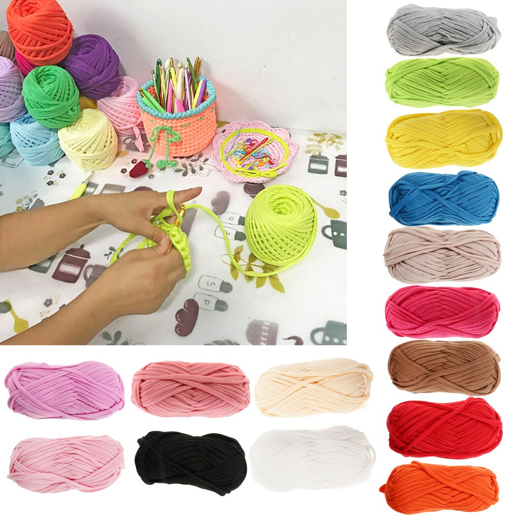 1 Streng 100G Elastische Breien Zachte Polyester Stof Garen Diy Breien Voor Hoed Zakken Speelgoed Tapijt Handmaking