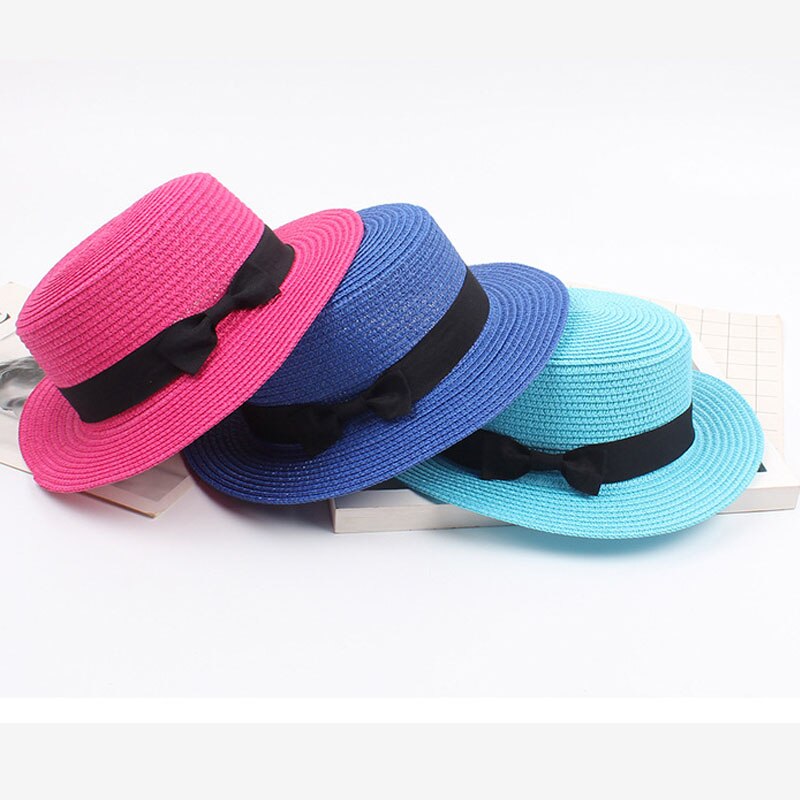 Chapeau de paille coréen Vintage pour femmes, rétro, nœud papillon, , protection solaire, chapeau de plage