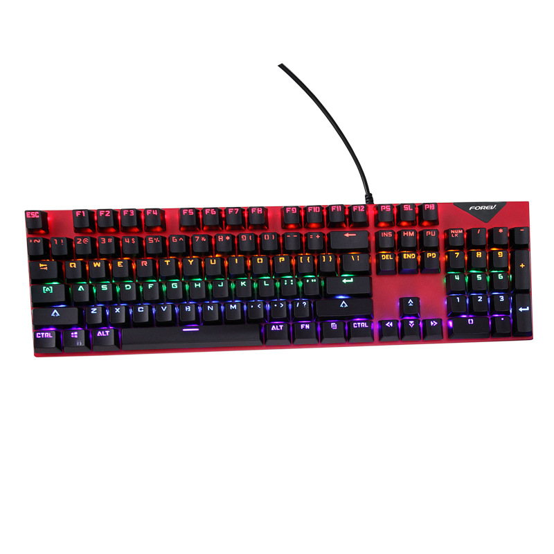 104Key Wired Mechanical Keyboard Mouse Waterproof Set 800-1600DPI Switching USB RGB Backlight Light For Gaming Office Typing: Silver