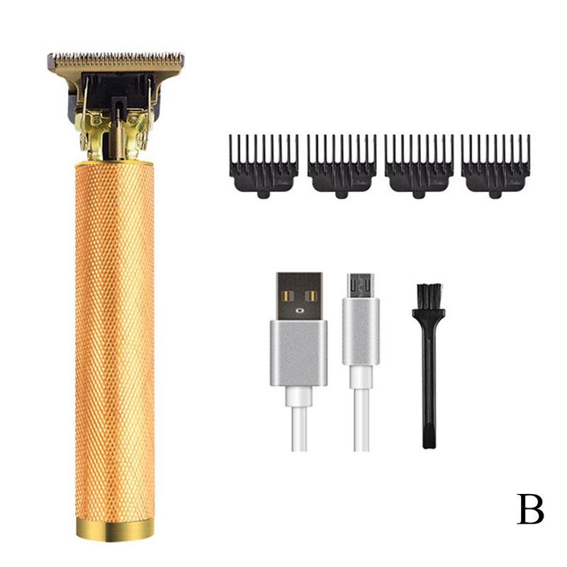 T skallet hårklipper oppladbar trimmer barbering årgang menn kutter trådløs t-outliner barbermaskin frisør maskin b  p9 f 3: B