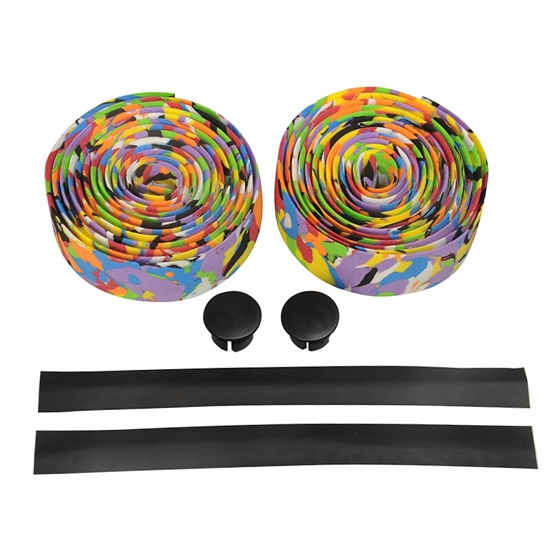 Cinta de manillar de bicicleta antideslizante y de absorción de choque Barra de manejo de ciclismo ultraligero cinta de Manillar de bicicleta de montaña suave: Multicolour