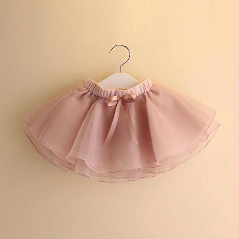 Baby jente tutu skjørt søte barn prinsesse tyll skjørt sommer barn fest sløyfe-knute mesh skjørt jenter danse ballett pettisksirt: S / 8t