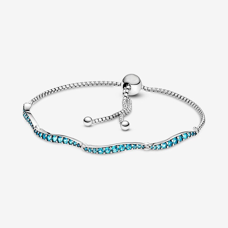 Pulsera de plata de ley 925 para mujer, brazalete de cadena de serpiente con broche de barril ajustable, Gema de sueño azul y rosa, de joyería: pdb099