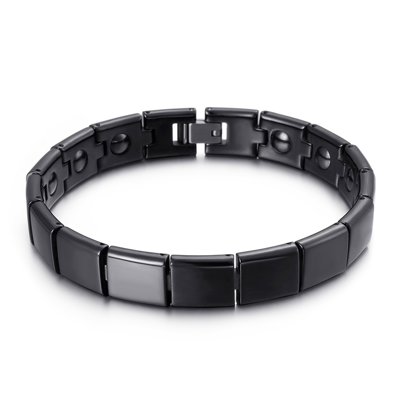 210*11mm 6 Colors High Polish Stainless Steel Magnetite Healthy Bracelet For Men