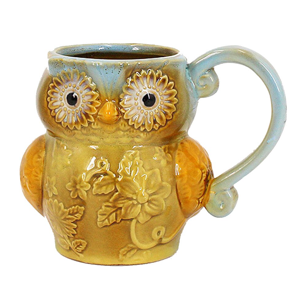 3D Animal café verre mignon tasse hibou imprimé lait café tasse fleur Vase Cocktail en céramique tasses bureau noël Village décor
