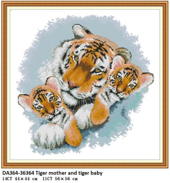 Polar Bear and Tiger Patterns Count Printed Canvas Embroidery Needlework Cross stitch kits DIY Handmade Crafts Factory: DA364 / 11CT White Cloth