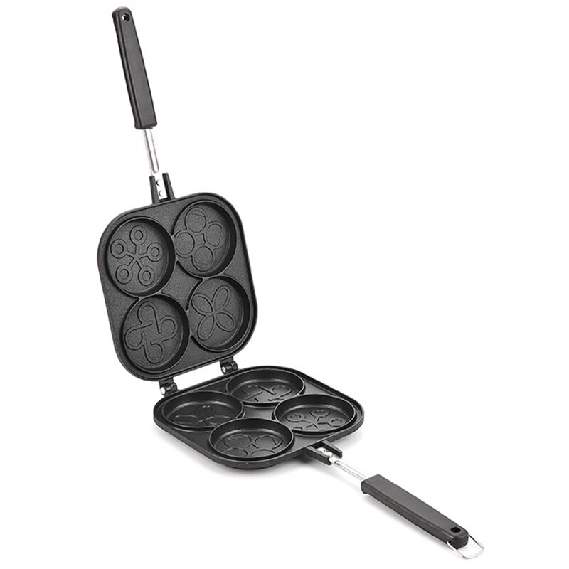 Four-Hole Waffle-Maker Pan Non-Stick Muffin Cake Lattice Barbecue Steak Breakfast Pot Dish Kitchen Baking Waffle Mold