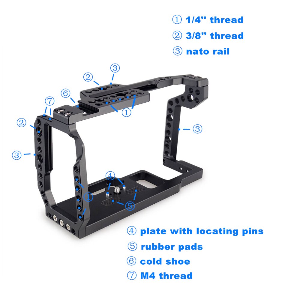 MAGICRIG BMPCC 4K Camera Cage for Blackmagic Pocket Cinema Camera BMPCC 4K /BMPCC 6K to Mount Microphone Monitor LED Light
