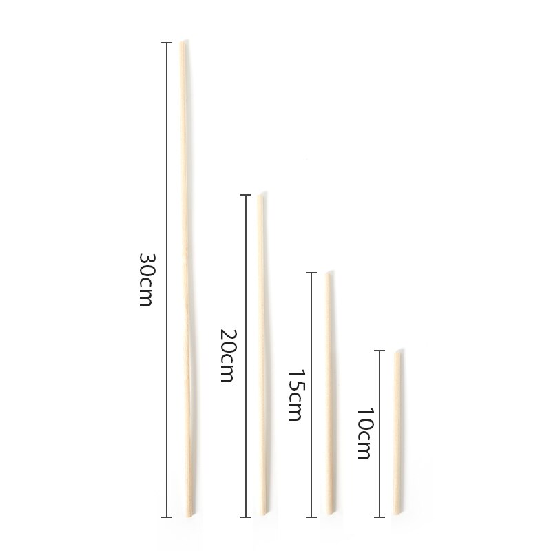 50Pcs Round Wooden Stick For Crafts Food Ice Lollies And Model Making Cake DIY